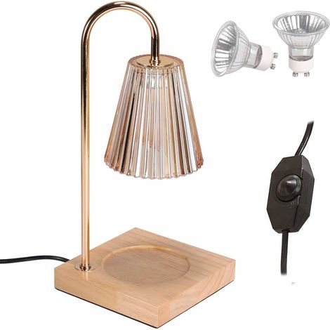 Scaldacandele a intensità regolabile con 2 lampadine, portacandele aromatici per casa, ufficio, camera da letto, soggiorno, idea regalo (champagne) (1/5)