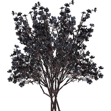 Soavoa Gypsophile Artificielle Noire, Bouquet de Fleurs en Soie Réaliste pour Décoration Intérieure, Mariage et Centre de Table Élégant (1/4)