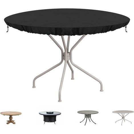 Copertura per tavolo da giardino, copertura per tavolo da campeggio, copertura invernale, telone impermeabile per mobili da giardino, tavolo da giardino rotondo da esterno, antivento, tessuto Oxford 2 (1/5)