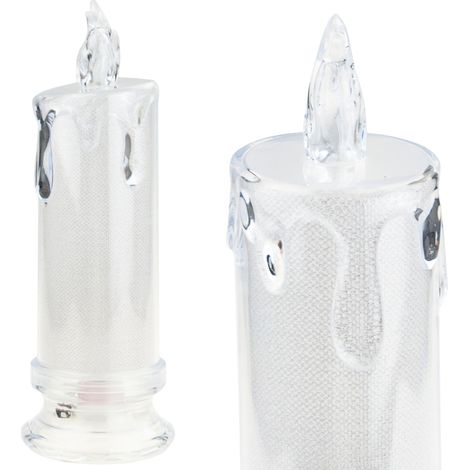 TG79053 LED-Kerzeneinsatz, batteriebetrieben, Glitzerkerze, 18 cm, für Friedhöfe (1/5)