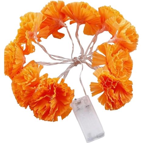 Guirlande Lumineuse Aux Soucis 40 LED 6 m De Décoration Extérieure Guirlande Lumineuse Fleurs Souci pour cour, entrée, salon, jardin, clôtures, porches, et emplacements festifs (1/5)