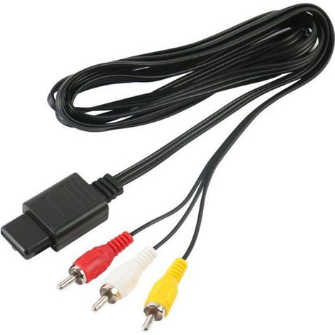 Câble Av - Prise S-Vhs Et Rca - Pour Console Rétrô Gamecube Snes N64 - Adaptateur Péritel Inclus - Longueur 1,8 M (1/4)