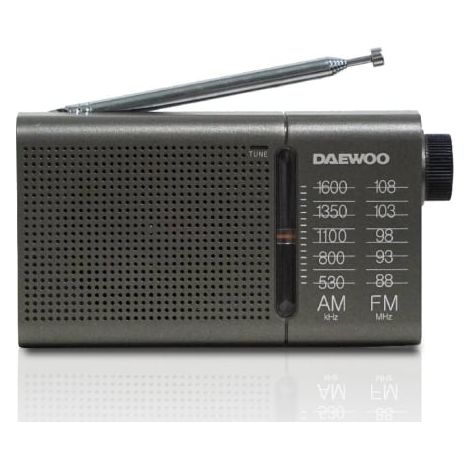 Radio Portátil Daewoo DW1035/ a Pilas/ Gris Oscuro