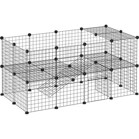 1 Enclos pour animaux 36 Panneaux Fil métallique 2 Niveaux Bords arrondis Connecteurs ABS Intérieur (1/5)