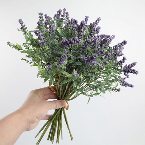 Fleurs artificielles, plantes, compositions florales en soie, mariage violet (1/4)