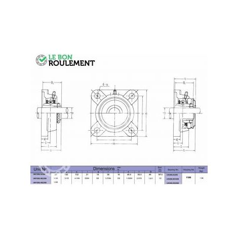 Palier fonte UKF208+H2308