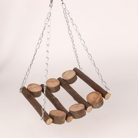 Bird Toy Parrot Swing Pet Toy Hanging Swing Parakeet Cage Accessories Solid Wood Bird Swing Small Parrot Toys