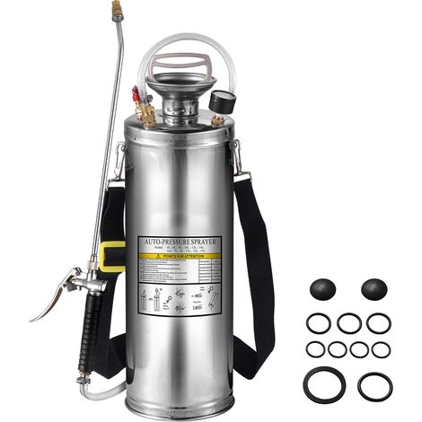Pulvérisateur en acier inoxydable 10L pour jardin et nettoyage de sols, adapté à divers usages professionnels et domestiques. (1/5)