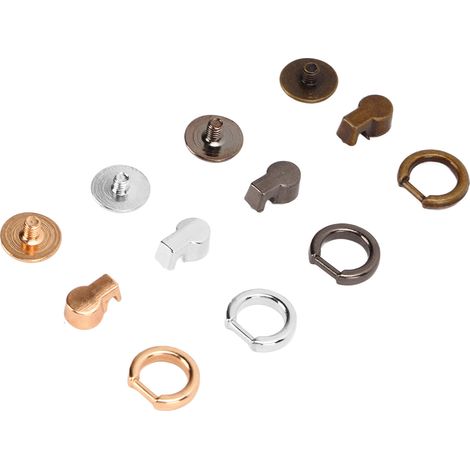 20 rivets à tête ronde en alliage de fer avec anneaux de traction, 4 couleurs, pour accessoires de bricolage et artisanat du cuir. (1/5)