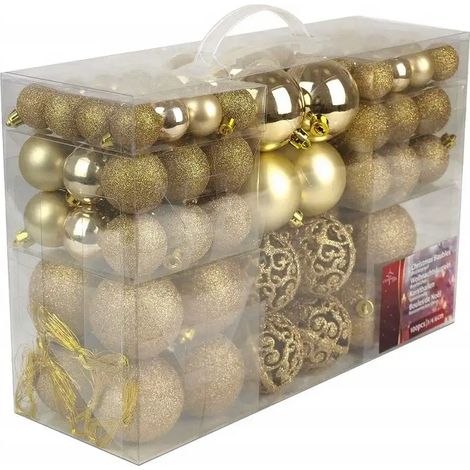 Palle Di Natale 100 Palline Color Oro Diverse Misure Decorazioni Albero Natale (1/3)