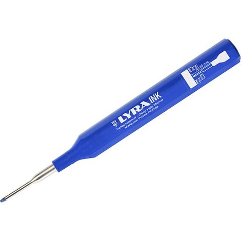 Marqueur permanent à pointe profilée bleu – Encre résistante à l'eau – Écrit sur bois, métal, plastique, verre – Largeur de trait 1 mm – Lyra