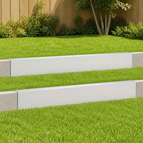 vidaXL Profilé de recouvrement de jardin 2 pc 100 x 6 x 15 cm Acier (1/5)