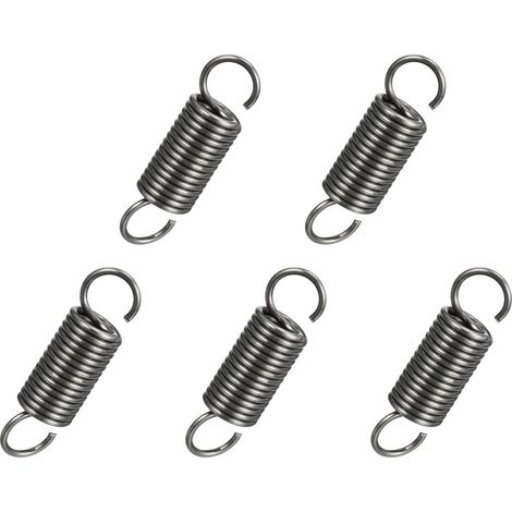 50 mm Free Length Double Hook Tension Spring x 5 Pcs Metal Extension Coil Springs for Industrial Machinery, [Black]  Tension, Extension Hélicoïdal Ressorts pour Machines industrielles, Métal (1/4)