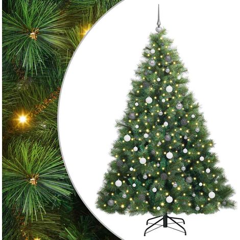 Sapin de Noël artificiel avec 300 LED Vert 210 cm PE et PVC vidaXL