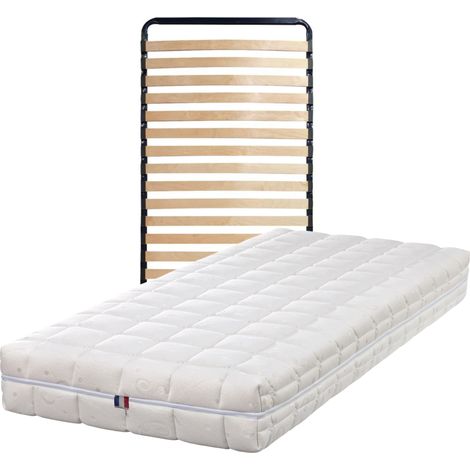 Materasso 100x200 + Rete smontata + Piedi in omaggio - lattice naturale - 80 Kg/m3 - altezza 21 cm - supporto rigido