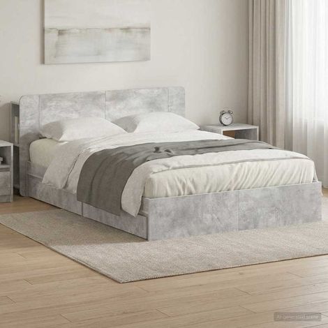 vidaXL Estructura de cama con almacenamiento con cajón Gris Hormigón (1/5)