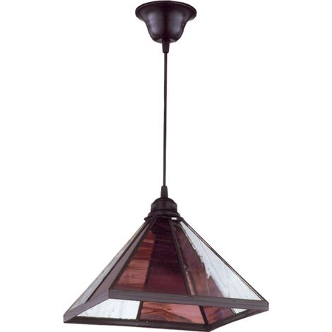 Lampe abrila Série Pyramid métal verre violet E27