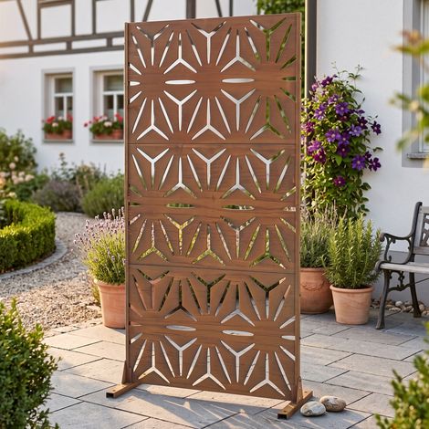 Casa.Pro – Cloison de séparation en acier corten 180 x 90 x 40 cm – Brise-vue décoratif pour intérieur et extérieur – Résistant aux intempéries et à la corrosion