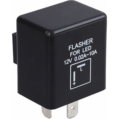 Relè lampeggiatore universale a 2 pin da 12 V per LED, per auto e moto.