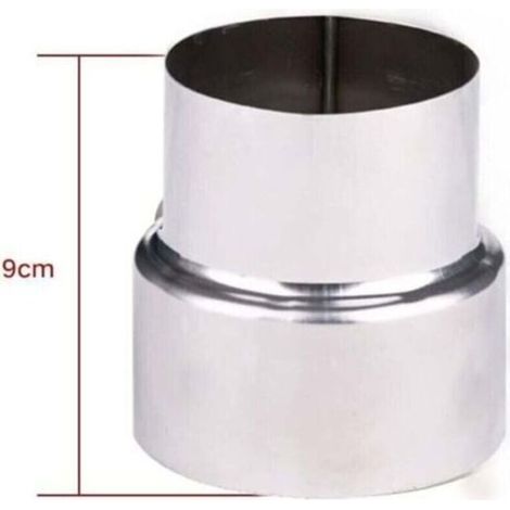 Ortviai Edelstahl-Rauchrohrreduzierstück 90-80 mm für Öfen und Kamine