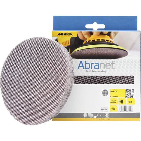 Mirka – Disque à lamelles 150 mm P240 – AE241F1025 – Lot de 10 unités – Pour ponçage bois dur et teck