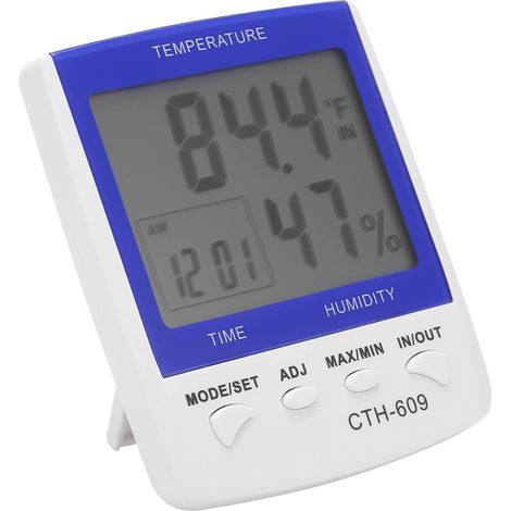 CTH‑609 Digitales Thermometer und Hygrometer, wandmontiertes Temperatur- und Feuchtigkeitsmessgerät für Haus, Bauernhof und Gewächshaus (1/5)