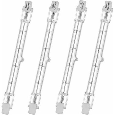 4 pièces Tube halogène HaloLine, base R7S, lampe tube halogène T3, 230V, 300 watts, 118 mm, blanc chaud ,2800K (1/5)