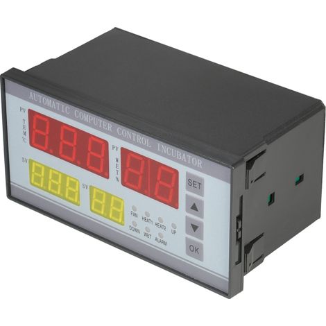 Irovami Controlador automático para incubadora – 4 pantallas digitales, control de temperatura y humedad, volteo de huevos, alarmas – Para incubación de aves (1/5)