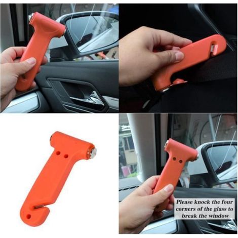 Marteau De Sécurité - Pointe En Acier Inoxydable - Cassette Vitre Automobile - Évacuation Durgence - 1 Pièce (1/4)