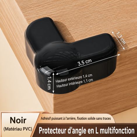 Protège-coin d'angle en L épaissi avec coussin d'air adhésif acrylique noir noir réf 1173 1 × 1 × 1 cm 8 g – Livraison gratuite
