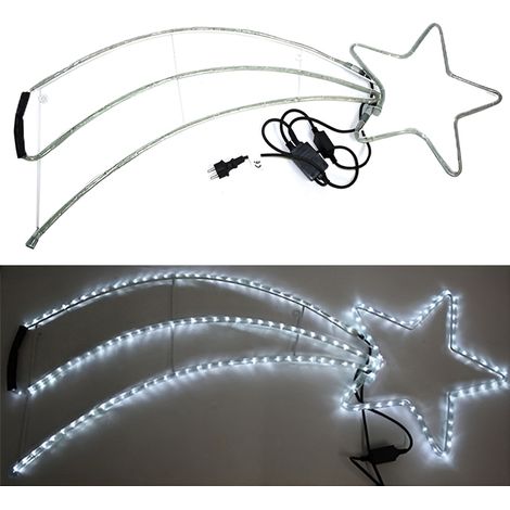 Decorazioni per  esterno NATALIZIE Stella cometa 180 luci led BIANCO FREDDO CM 125  grande cm 125 LUMINOSA addobbi DECORAZIONI di natale (1/5)
