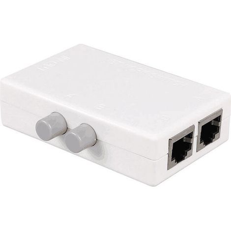 RJ45 commutateur Sélecteur de Splitter, 2 ports réseau commutateur Sélecteur de Splitter hub) 1-Out ou 1 entrée 2-out 100 m T 2 voies RJ45 Ethernet réseau Sinloon Push Button Métal Mini Switch Box (1/5)