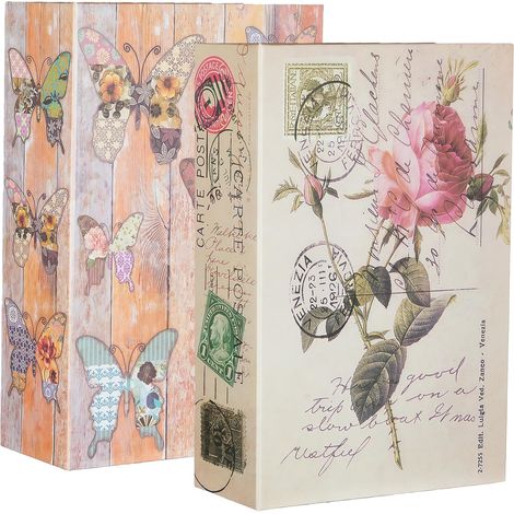 Set di 2 casseforti a forma di libro con serratura a combinazione, 18 x 11,5 x 5,5 cm, sicure per libri, chiavi, oggetti di valore, denaro e gioielli.