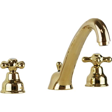Batteria lavabo Gold Finish Paffoni serie Iris IRV055GF Ottone - Gold Finish