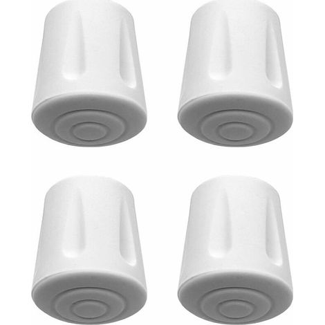 4x Embout pied de chaise renforcé antidérapant caoutchouc EPDM table tabouret béquille canne, diamètre 20mm blanc (1/3)