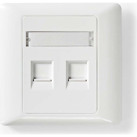 Plaque frontale reseau keystone plaque frontale rj45 2 port ports abs blanc boite (1/4)
