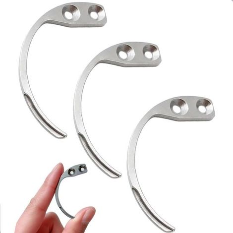 Ganchos de acero inoxidable para etiquetas de ropa (3 piezas) - Ganchos metálicos - para supermercados, hogares y almacenes - Plateado (1/5)