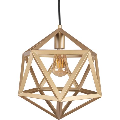 Lampada a sospensione Denmark oro metallo Ø35 E27 Polux