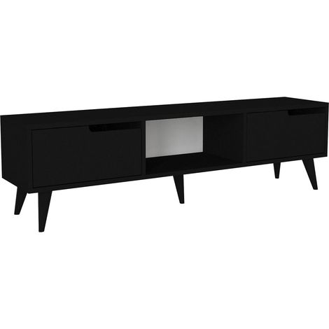 Mueble de TV estantería de TV para salón 160 x 35 x 40 cm negro 030010072