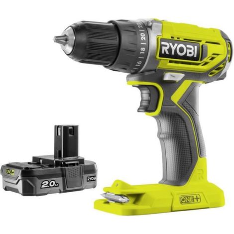 RYOBI - Perceuse-visseuse compacte 18V ONE+ - 2 batteries lithium+ 2,0 Ah - chargeur 1,5 A - Sac de transport - R18DD2-220S (1/5)