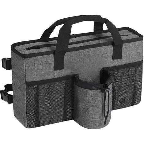 Accessoires pliables pour déambulateur avec porte-gobelet et pochette de rangement - Gris (1/5)