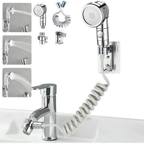 Handbrause-Set für Waschbecken mit 3 Strahlarten und Wassersparfunktion (1/5)