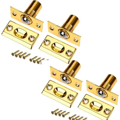 Loqueteau à Bille Laiton 4 Pièces Acier Inoxydable Fermoir Loquet Encastrable Porte Placard réglable Rouleau Bille Meubles Loquet de porte