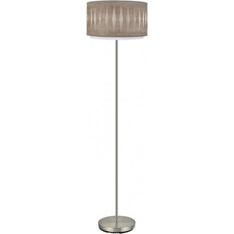 Fußsalon Alexandra 1xe27 Nickel/graues Holz 162x40x40 cm