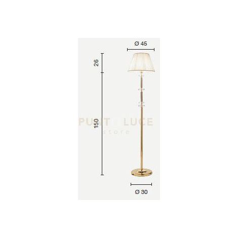 PIANTANA DIDO 1 LUCE OTTANIO E CROMO ATTACCO E27 D.45CM