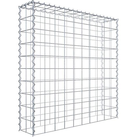 Gabiondeco - Gabion - Element de prolongation en hauteur 100 cm x 100 cm x 20 cm (L x H x P). maille 10 x 10 cm. Spirale. Attention : il manque une grille - Made in G... (1/5)