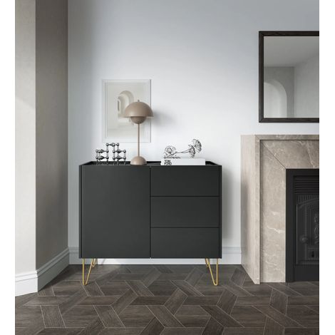 AX LIVING Kommode Schwarz Acalia KS97 97 cm Modern und Eleganz