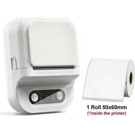 Imprimante d'étiquettes portable, mini imprimante thermique de codes-barres Bluetooth, imprimante thermique de codes-barres pour tickets de caisse à emporter (1/5)