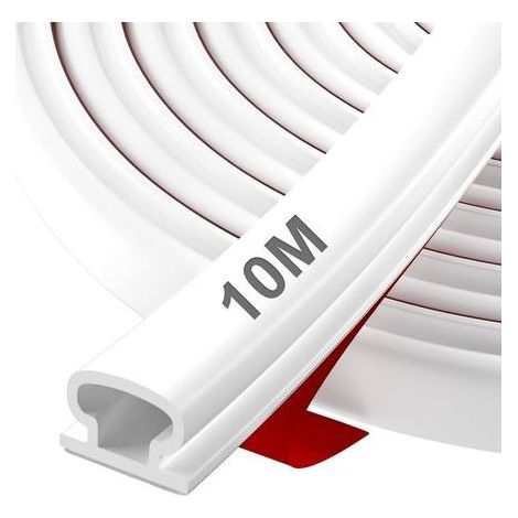 Guarnizione porta Adesivo in Gomma - chiusura a Nastro con Isolamento acustico, Efficienza Energetica, Resistenza alle Intemperie, per Finestre, Porte di Ingresso e Interiore, 10m Bianco (1/5)