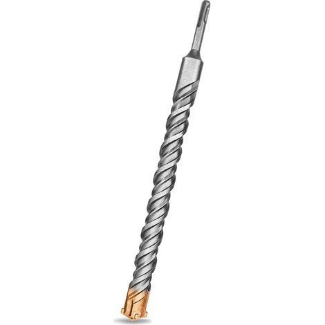 Foret SDS Plus 28mm x 350mm, Idéal pour Percer Dans le Béton, Brique, Pierre, Maçonnerie - 4 pointes en carbure, Accessoire Marteau Burineur (1/5)
